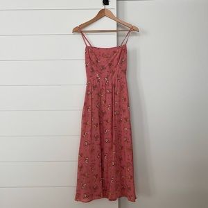 The Reformation Pink Floral Midi Dress